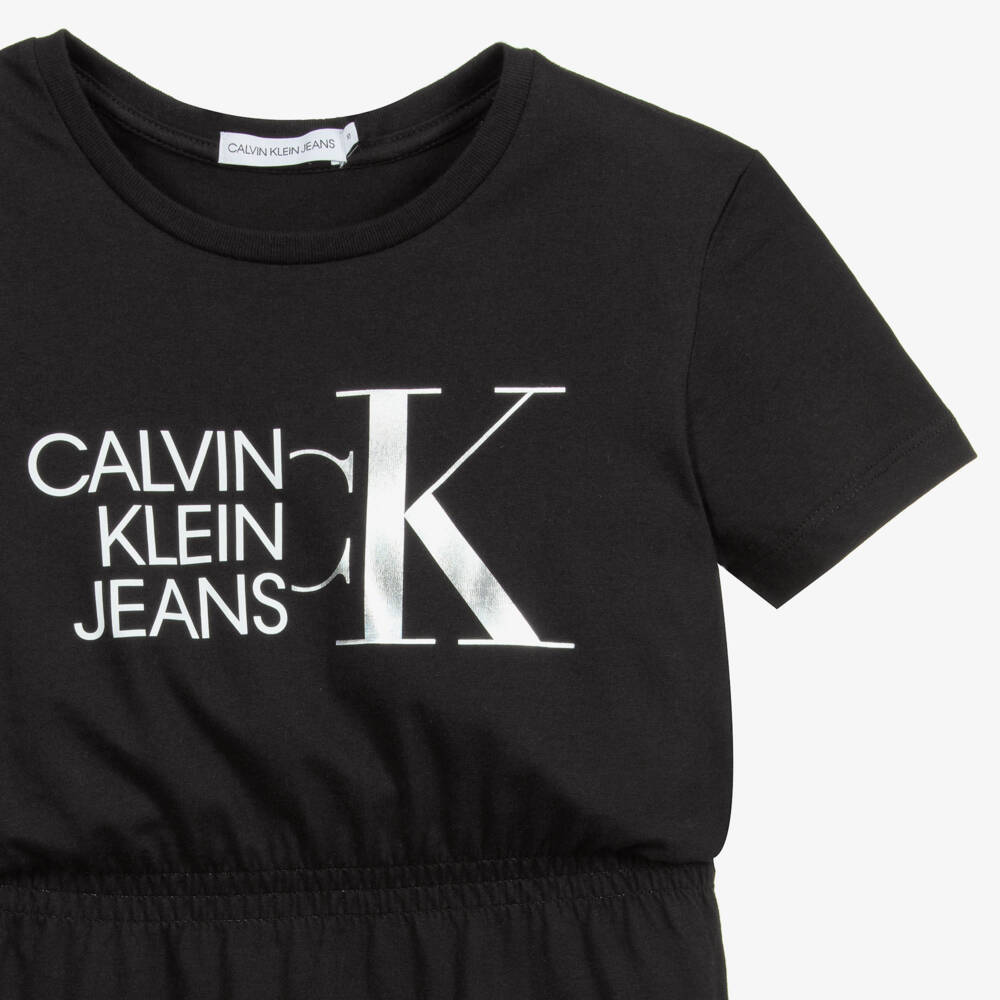 Calvin Klein Джинсы-Черное платье-футболка для подростков | Childrensalon Outlet