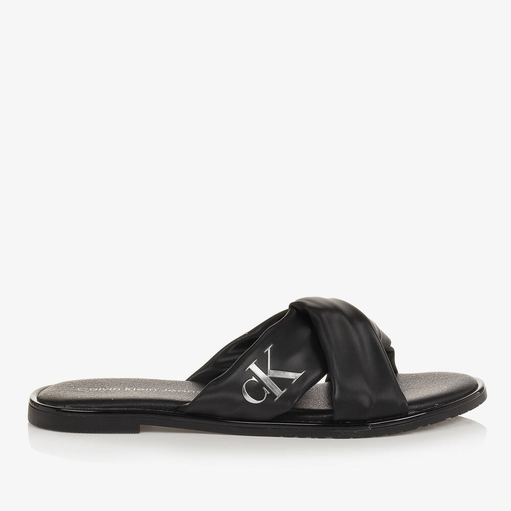 Calvin Klein Teen Girls Black Twisted Sandals Childrensalon Outlet