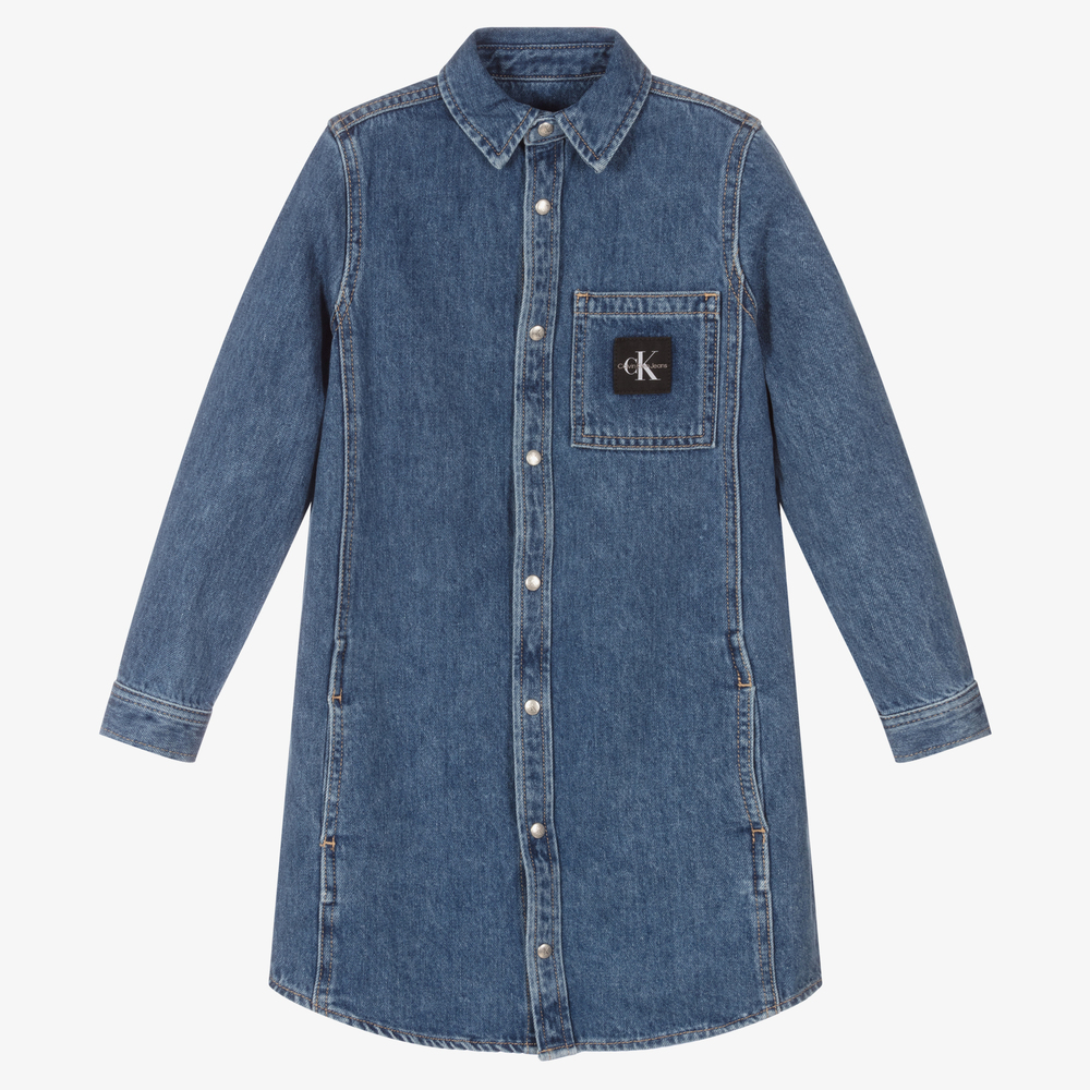 Calvin Klein Jeans - Teen Girls Blue Denim Dress | Childrensalon