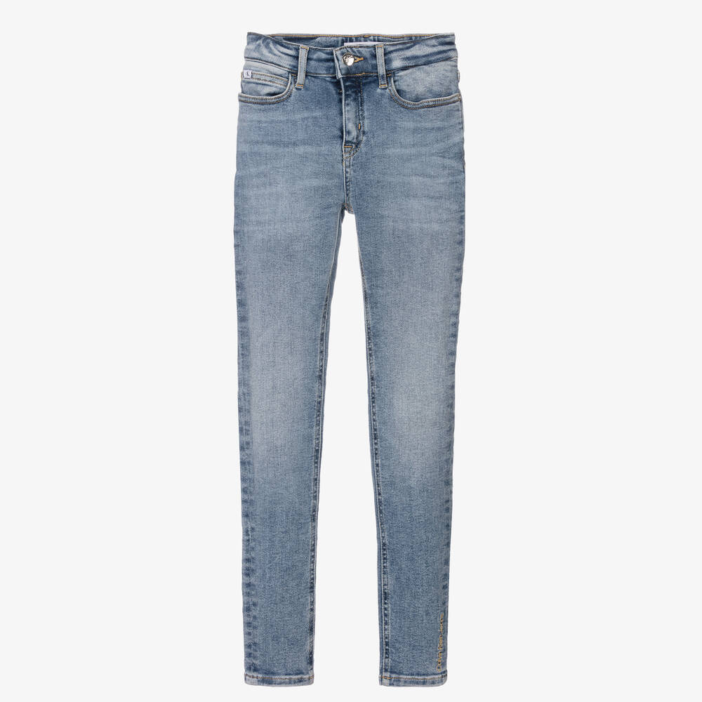 Calvin Klein Jeans - Jean skinny bleu denim ado fille | Childrensalon