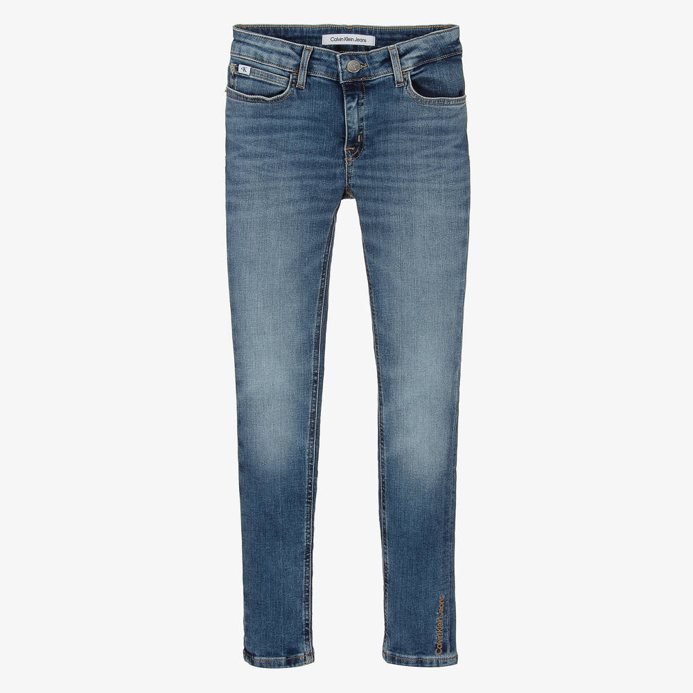 Calvin Klein Jeans - Blaue enge Teen Jeans für Mädchen | Childrensalon