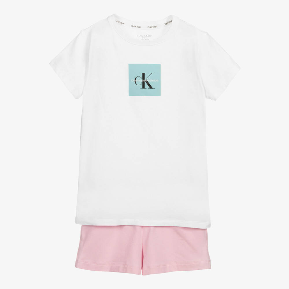 Calvin Klein-Teen Girls Cotton Logo Pyjamas | Childrensalon Outlet