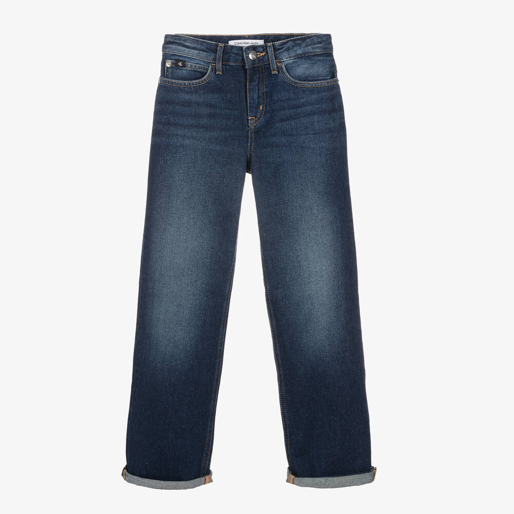 Calvin Klein Jeans - Teen Girls Dark Blue Wide Leg Jeans | Childrensalon
