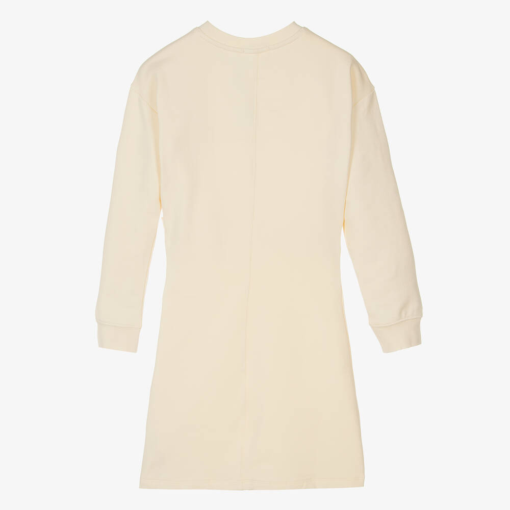 Calvin Klein-Teen Girls Deep Ivory Cotton Twist Dress | Childrensalon Outlet