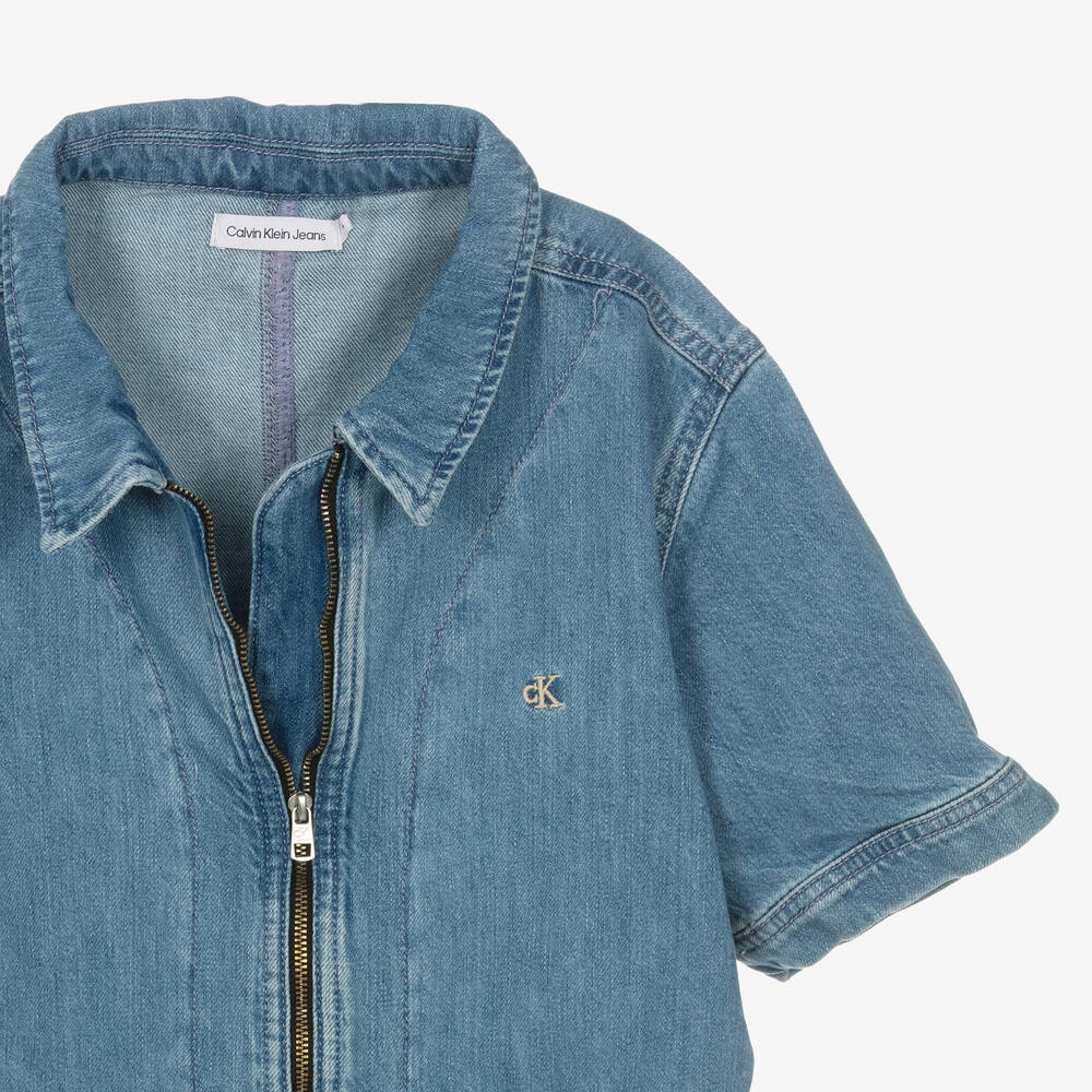 Calvin Klein Jeans-Teen Girls Denim Playsuit | Childrensalon Outlet