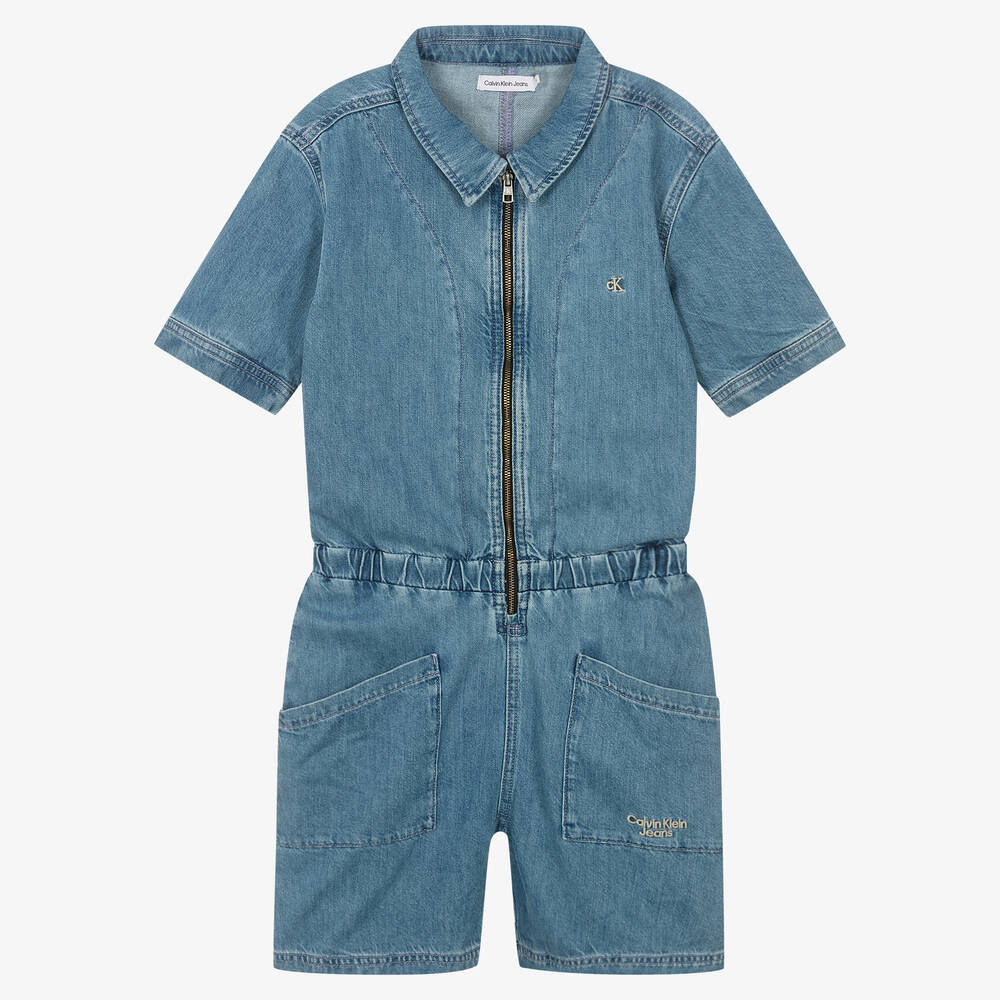 Calvin Klein Jeans - Teen Girls Denim Playsuit | Childrensalon