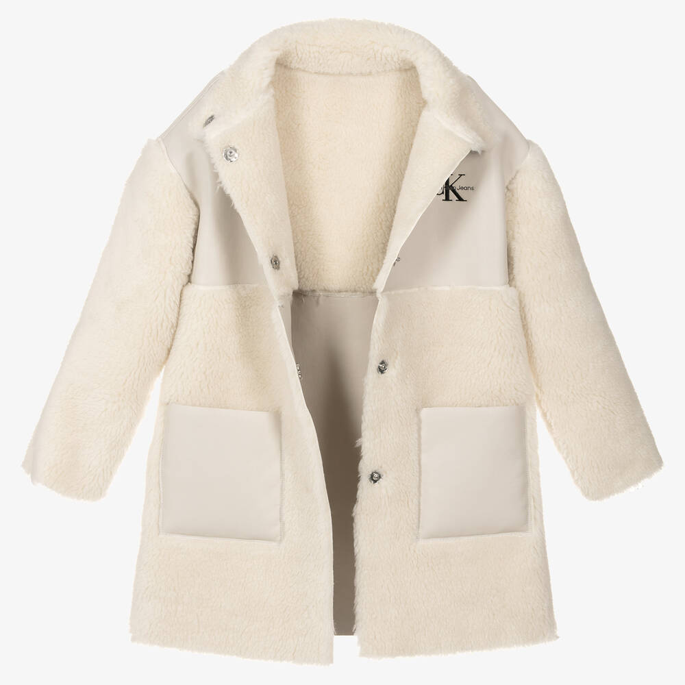 Calvin klein on sale faux shearling jacket
