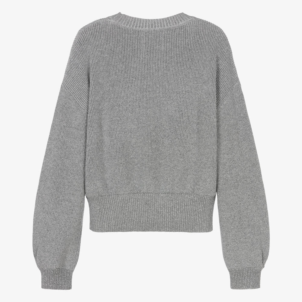 CALVIN KLEIN Teen Girls Glittery Grey Sweater