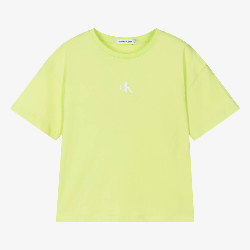 Teen Girls Green Cotton T Shirt