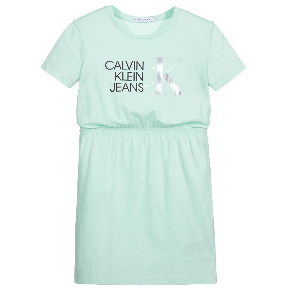 Calvin Klein Jeans - Зеленое платье-футболка для подростков | Childrensalon