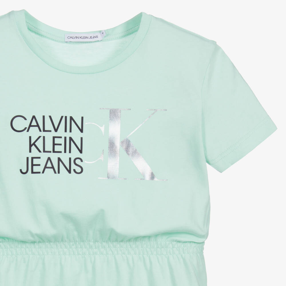 Calvin Klein Jeans-Teen Girls Green T-Shirt Dress | Childrensalon Outlet