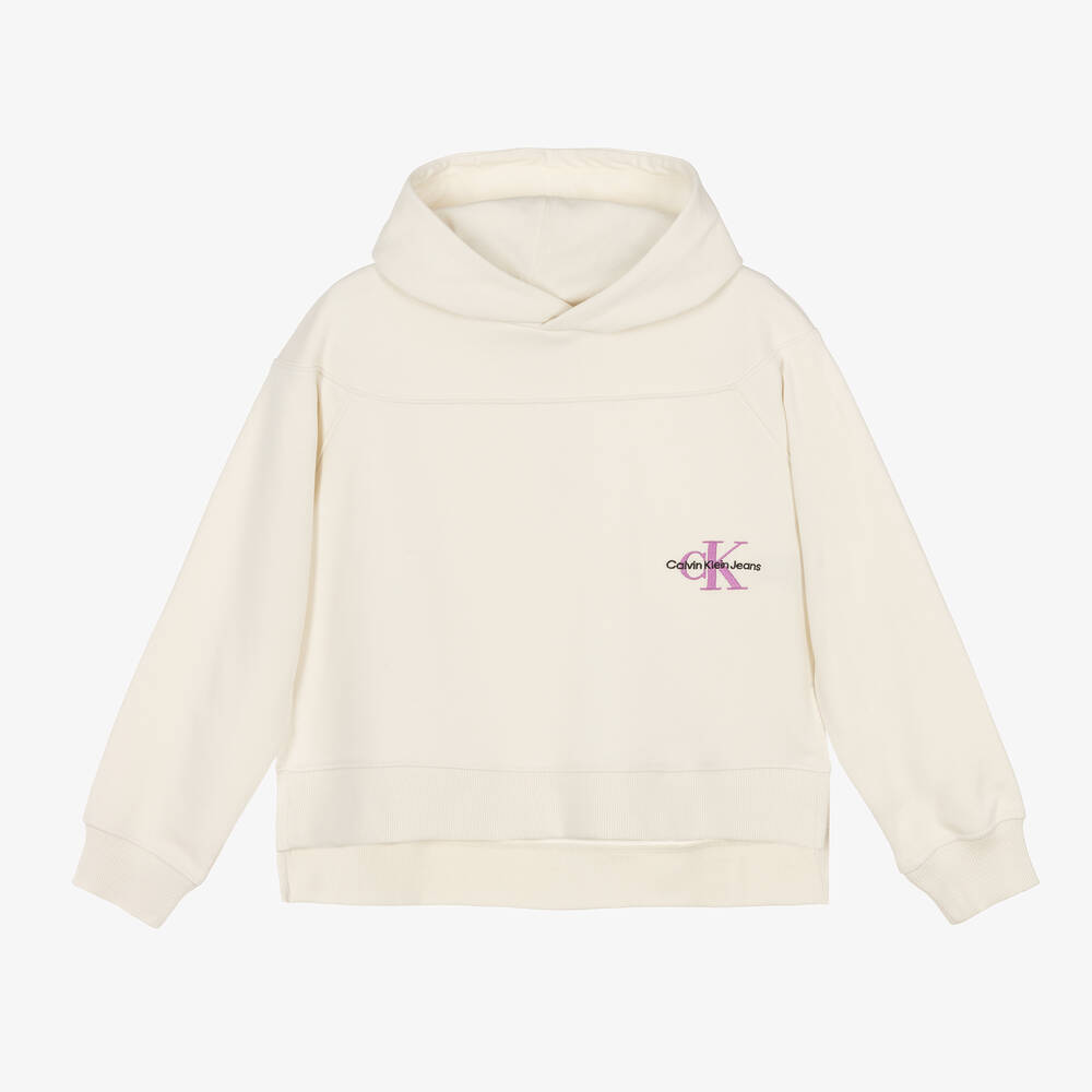 Calvin Klein Джинсы-Кремовая хлопковая худи | Childrensalon Outlet