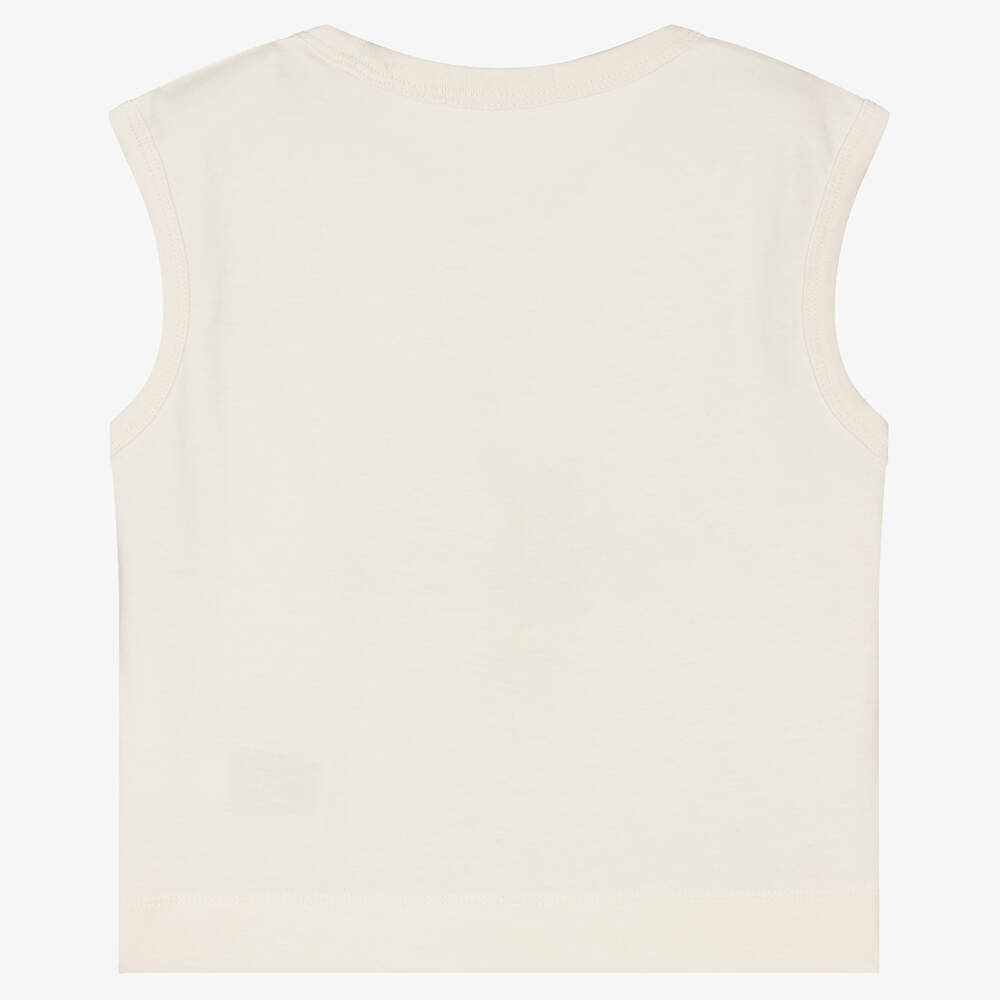 Calvin Klein Джинсы-Кремовый хлопковый топ для девочек-подростков | Childrensalon Outlet