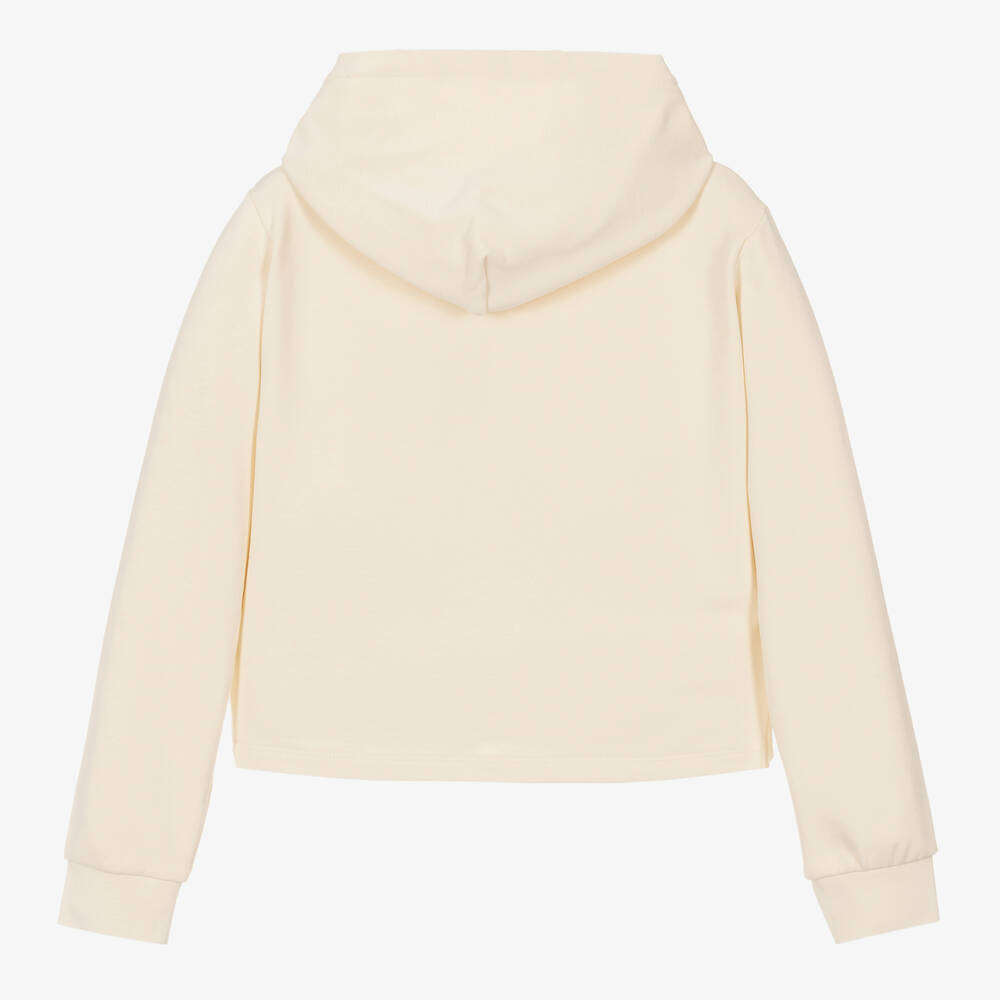 Calvin Klein-Кремовая хлопковая худи с узлом спереди | Childrensalon Outlet