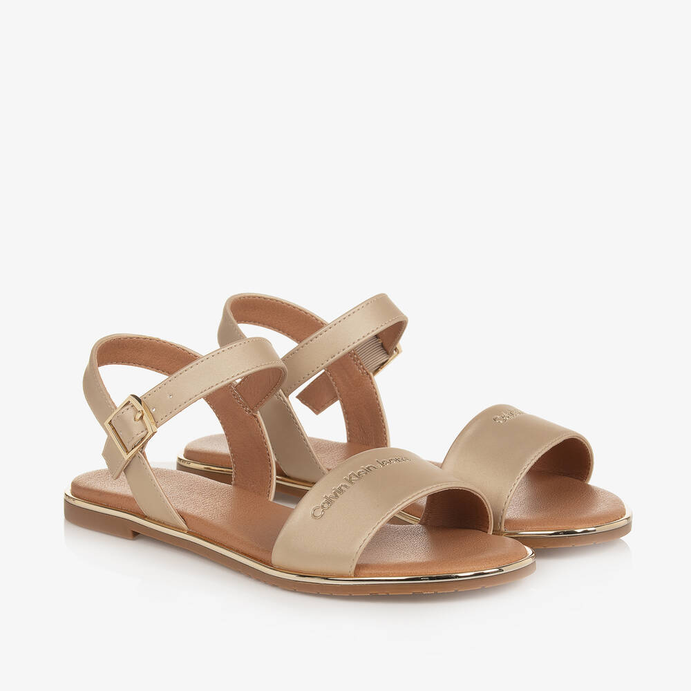 Faux leather sandals clearance