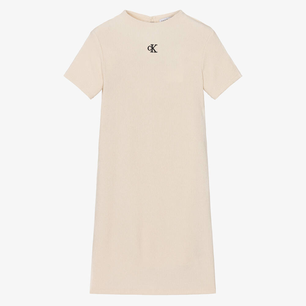 Calvin Klein-Teen Girls Ivory Jersey Dress | Childrensalon Outlet