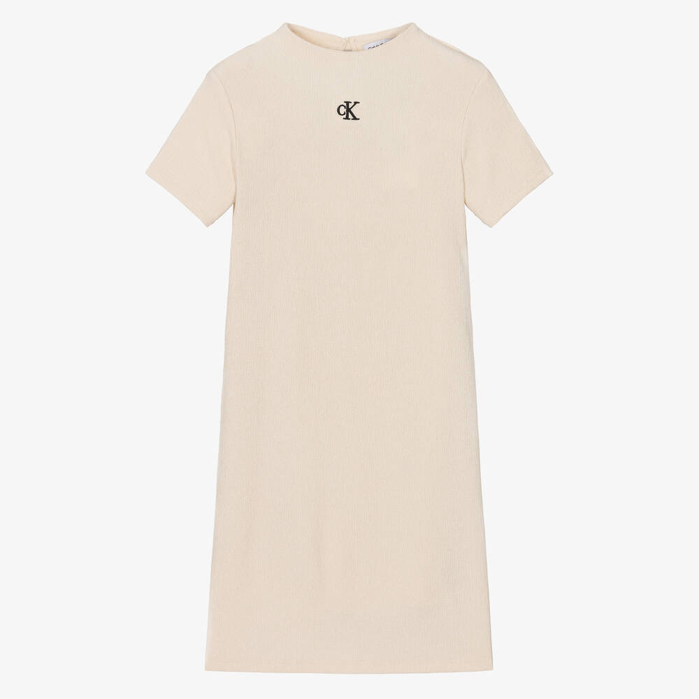 Calvin Klein - Teen Girls Ivory Jersey Dress | Childrensalon