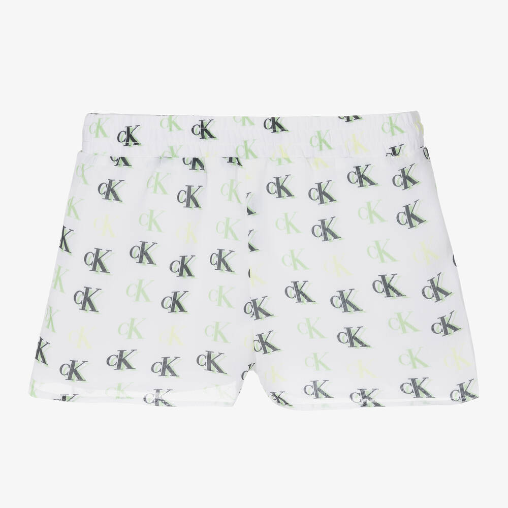 كالفين كلاين Jeans-Teen Girls Ivory Logo Shorts | Childrensalon Outlet