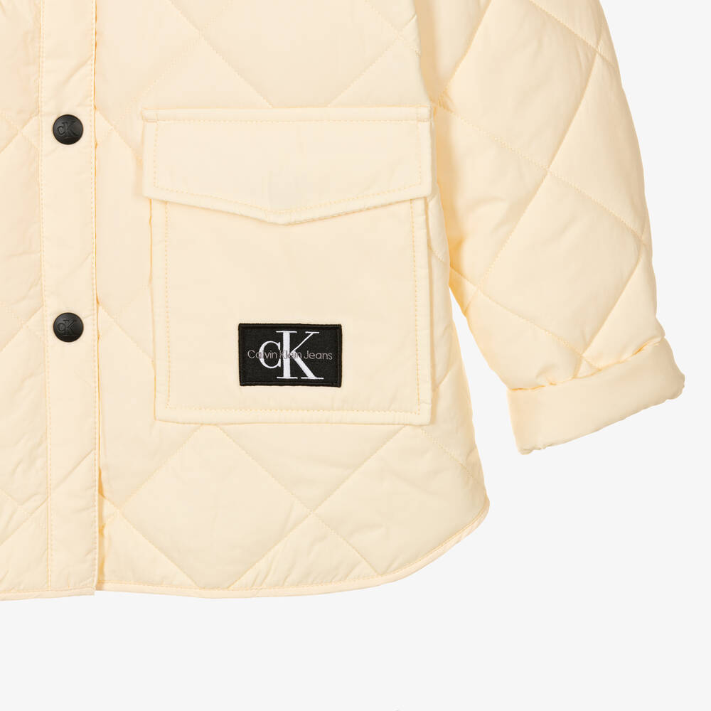 Calvin Klein-Кремовая стеганая куртка для девочек-подростков | Childrensalon Outlet