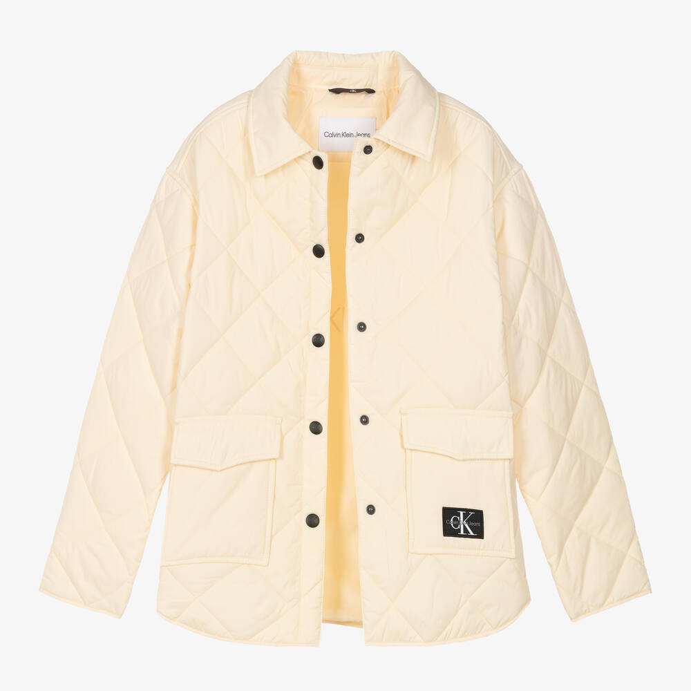 Calvin Klein-Кремовая стеганая куртка для девочек-подростков | Childrensalon Outlet
