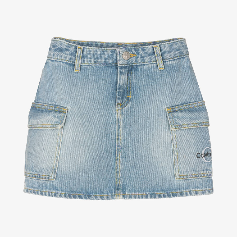 Calvin Klein Jeans - Jupe bleu clair en denim ado fille | Childrensalon