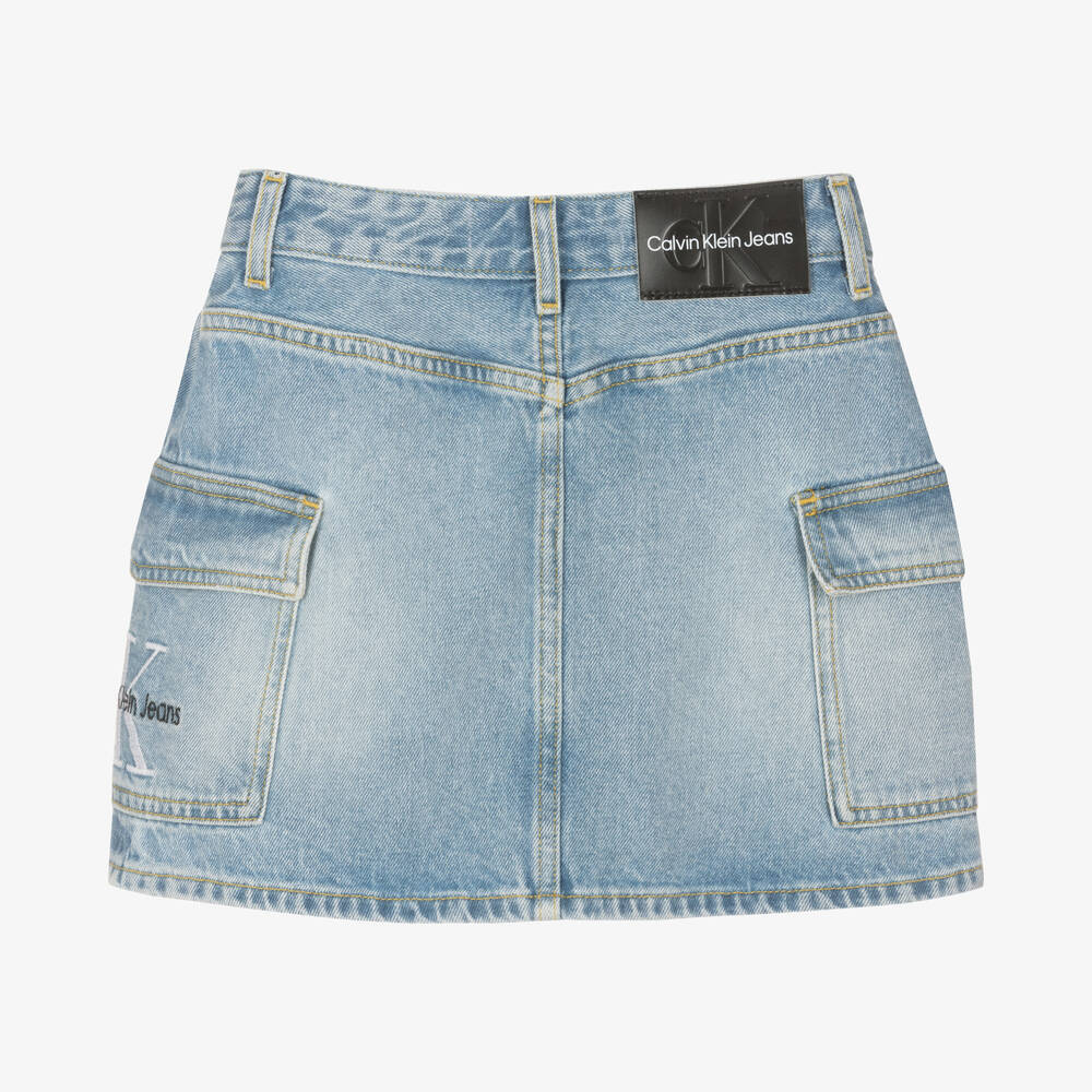 Calvin Klein Jeans-Teen Girls Light Blue Denim Skirt | Childrensalon Outlet