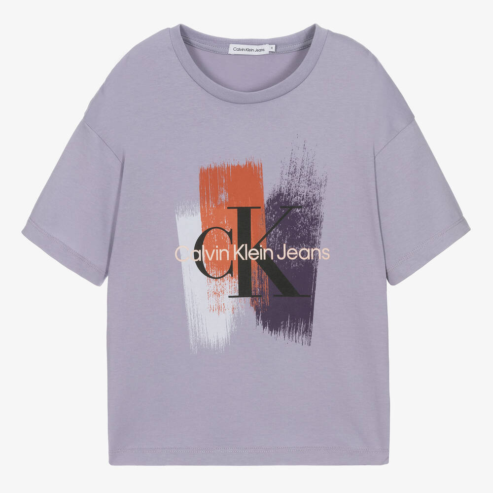 Calvin Klein - Teen Girls Lilac Purple T-Shirt | Childrensalon