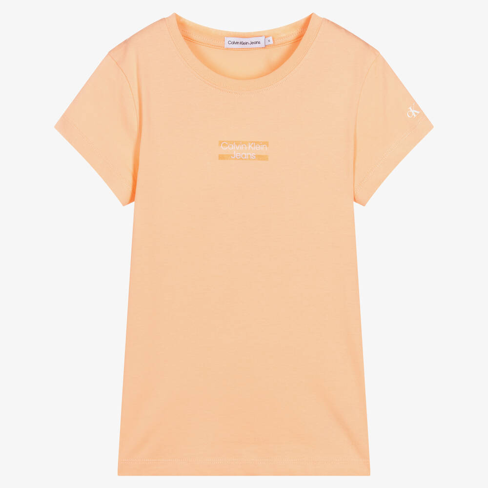 Calvin klein orange t shirt deals