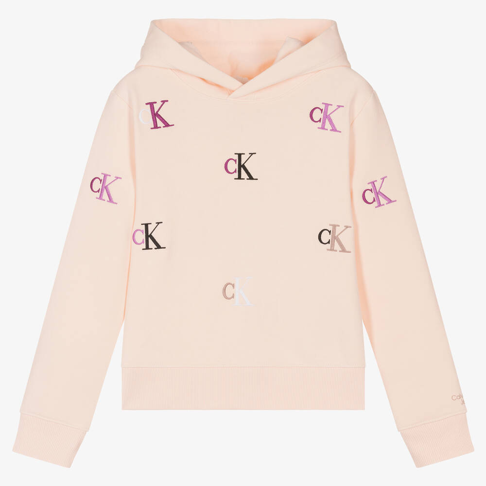 Calvin Klein Jeans - Hellrosa Teen Baumwoll-Kapuzenpulli | Childrensalon