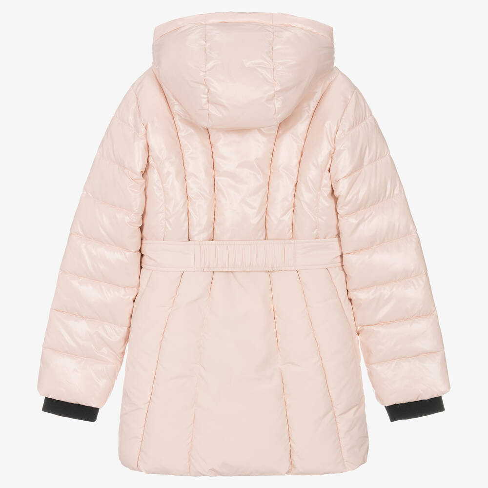Calvin Klein-Teen Girls Pink Belted Puffer Coat | Childrensalon Outlet