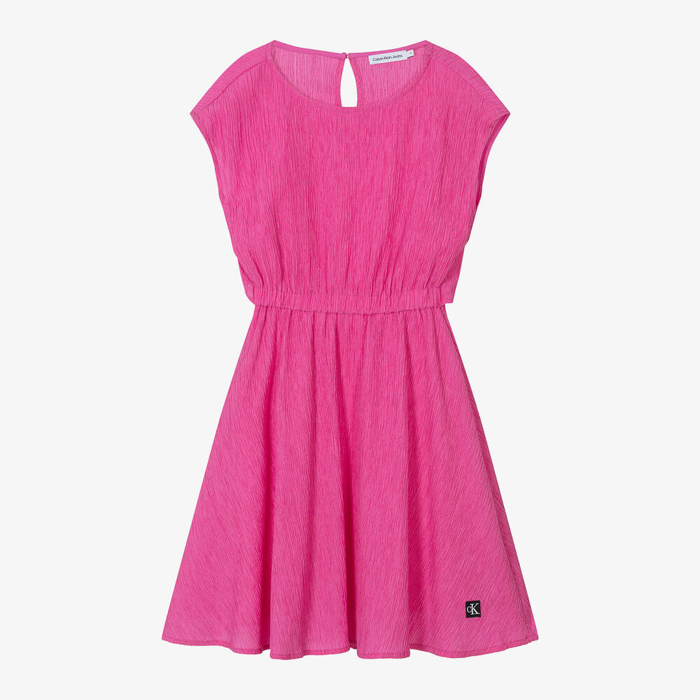 Calvin Klein-Teen Girls Pink Crinkle Dress | Childrensalon Outlet