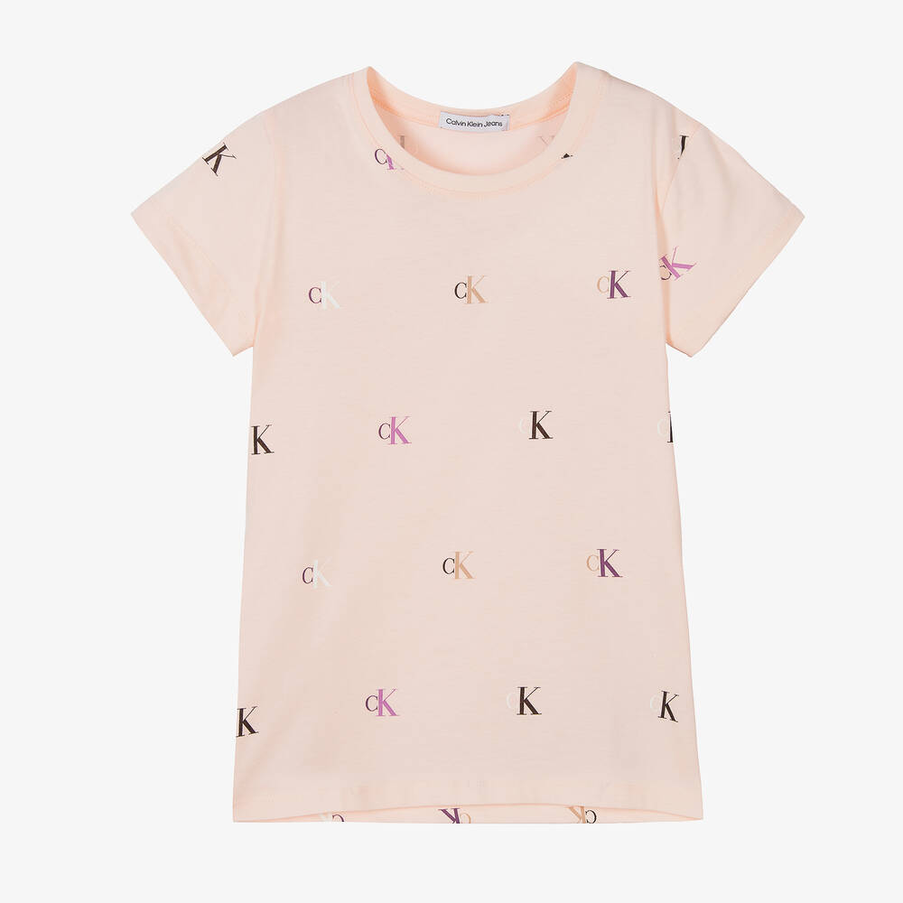 Calvin Klein Jeans - Rosa Teen Monogram T-Shirt (M) | Childrensalon