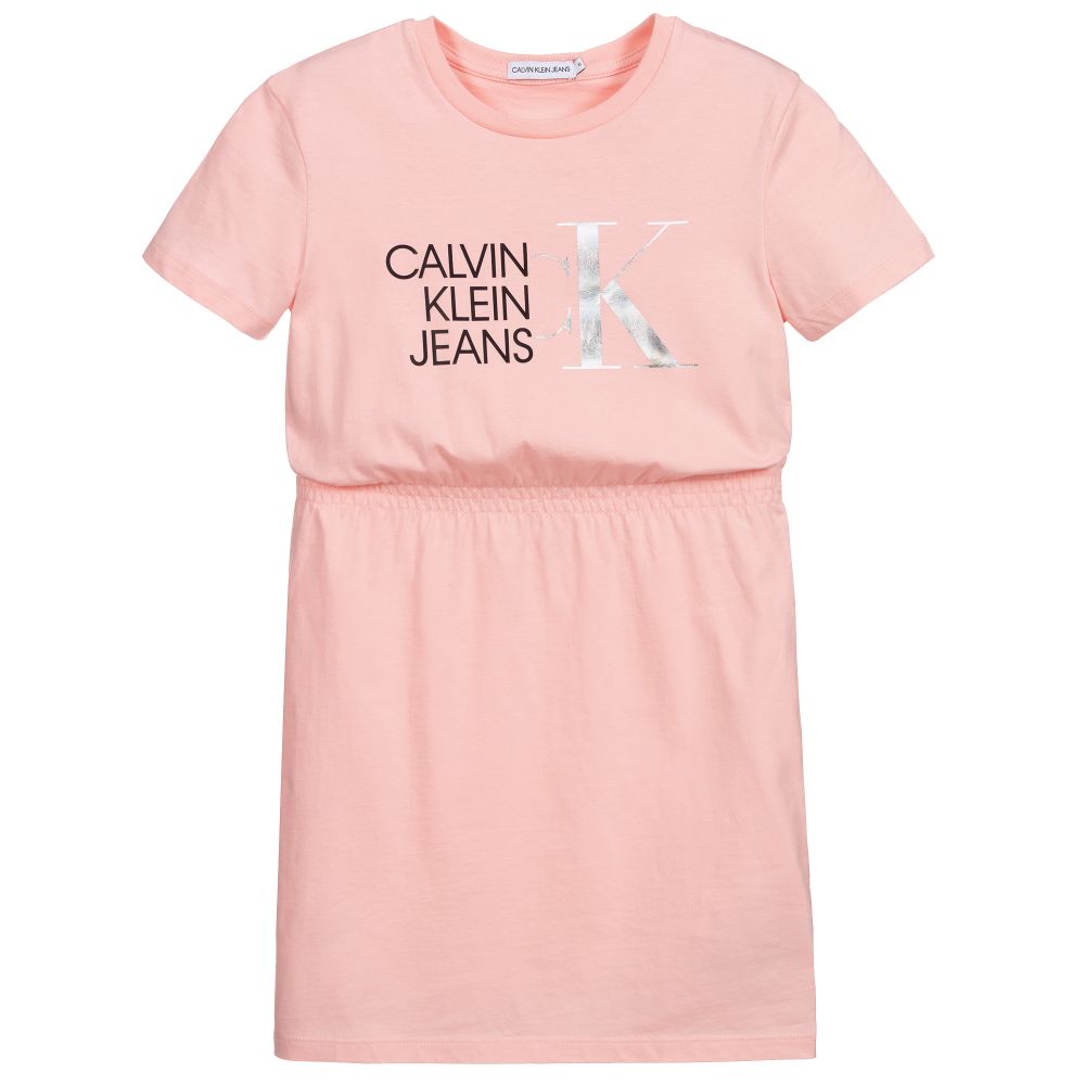 Calvin Klein Jeans - Teen Girls Pink T-Shirt Dress | Childrensalon