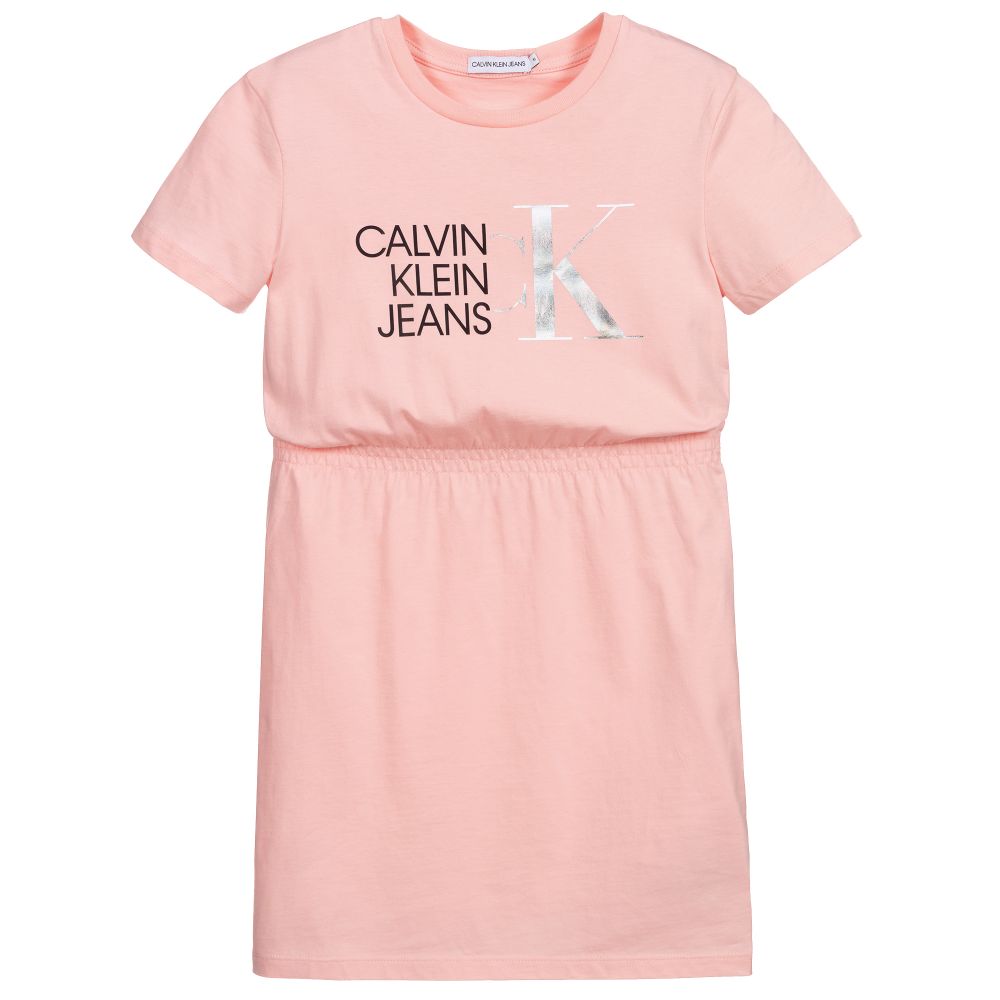 Calvin Klein Jeans Girls Pink Logo Dress