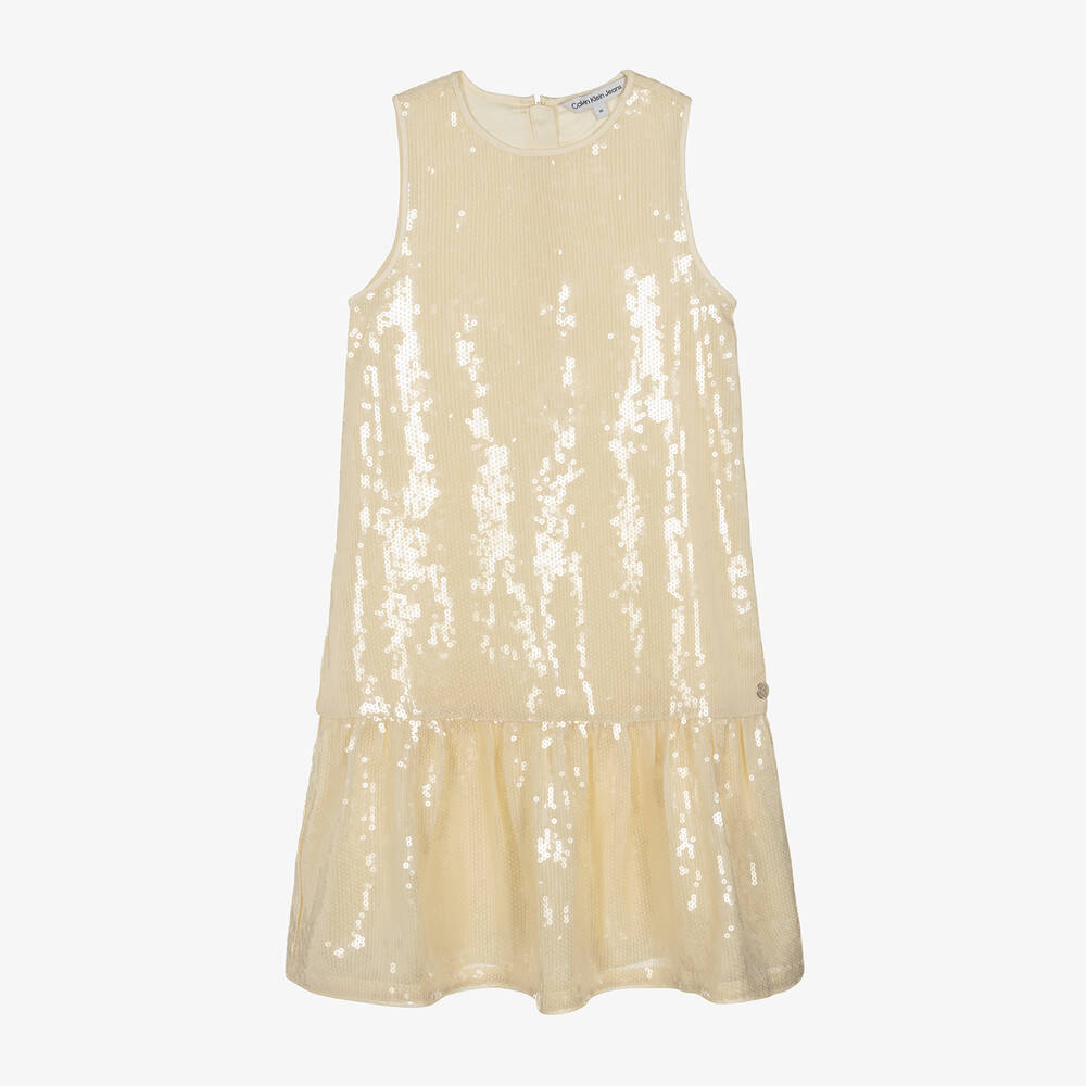 Calvin klein gold sequin dress deals