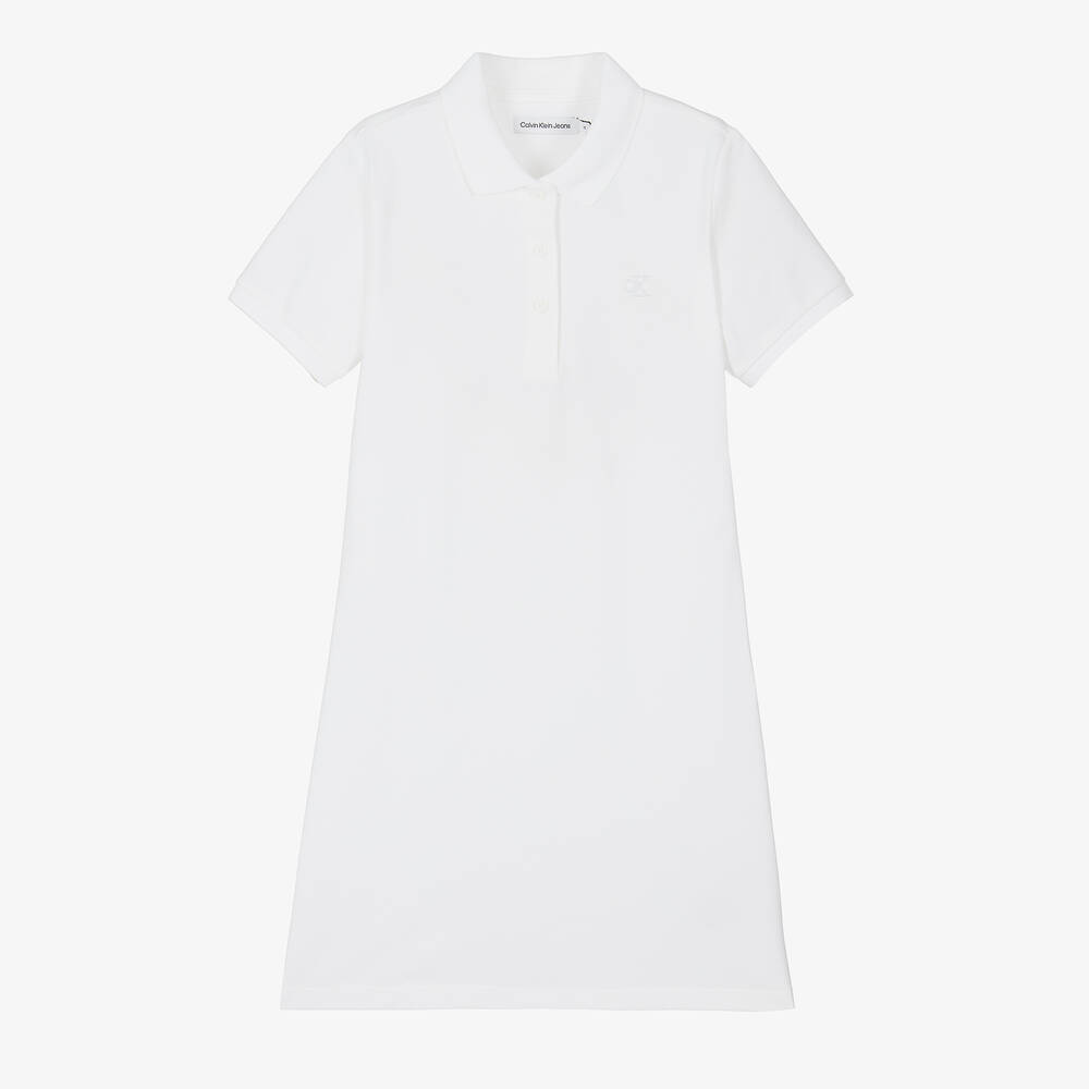 Calvin Klein Джинсы-Белое хлопковое платье поло | Childrensalon Outlet