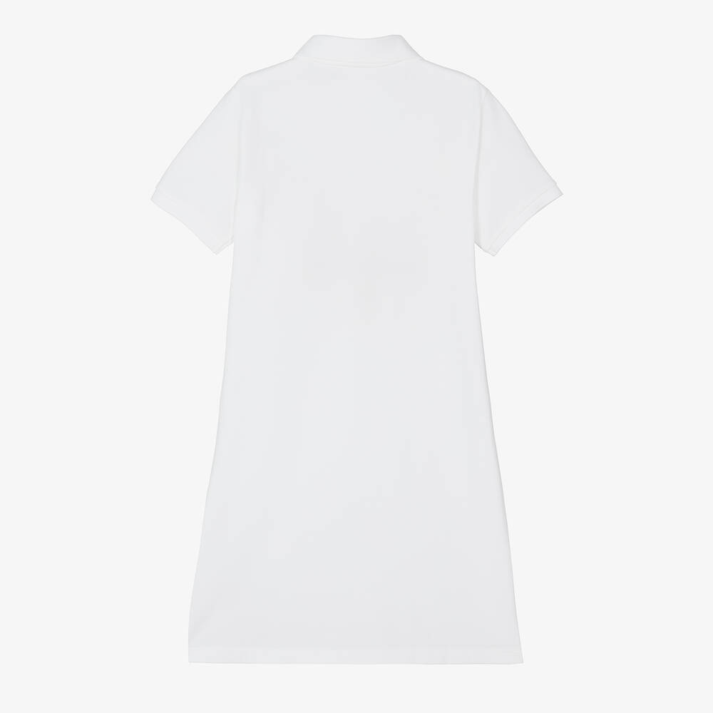 Calvin Klein Jeans-Teen Girls White Cotton Polo Logo Dress | Childrensalon Outlet
