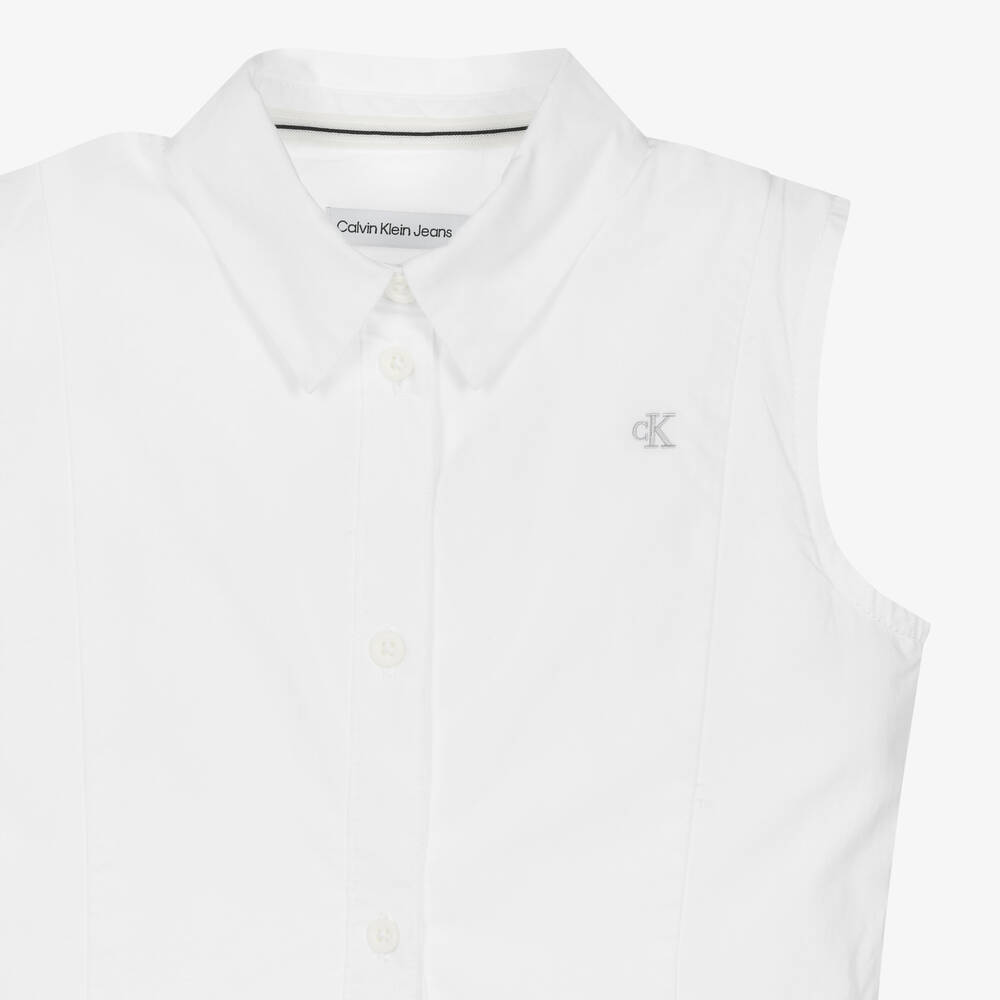 Calvin klein white shirt dress top