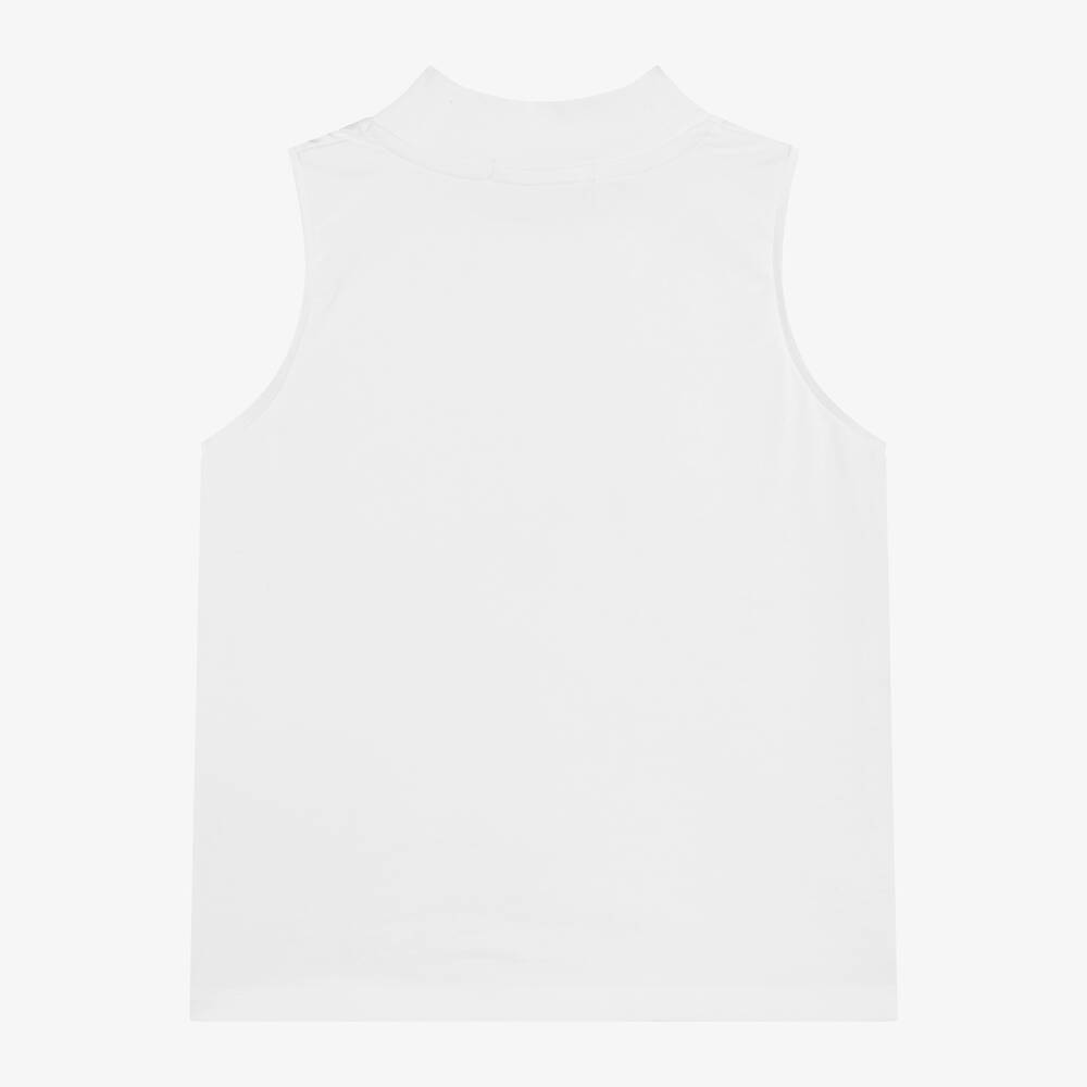 Calvin Klein-توب بلا أكمام قطن جيرسي لون أبيض للمراهقات | Childrensalon Outlet