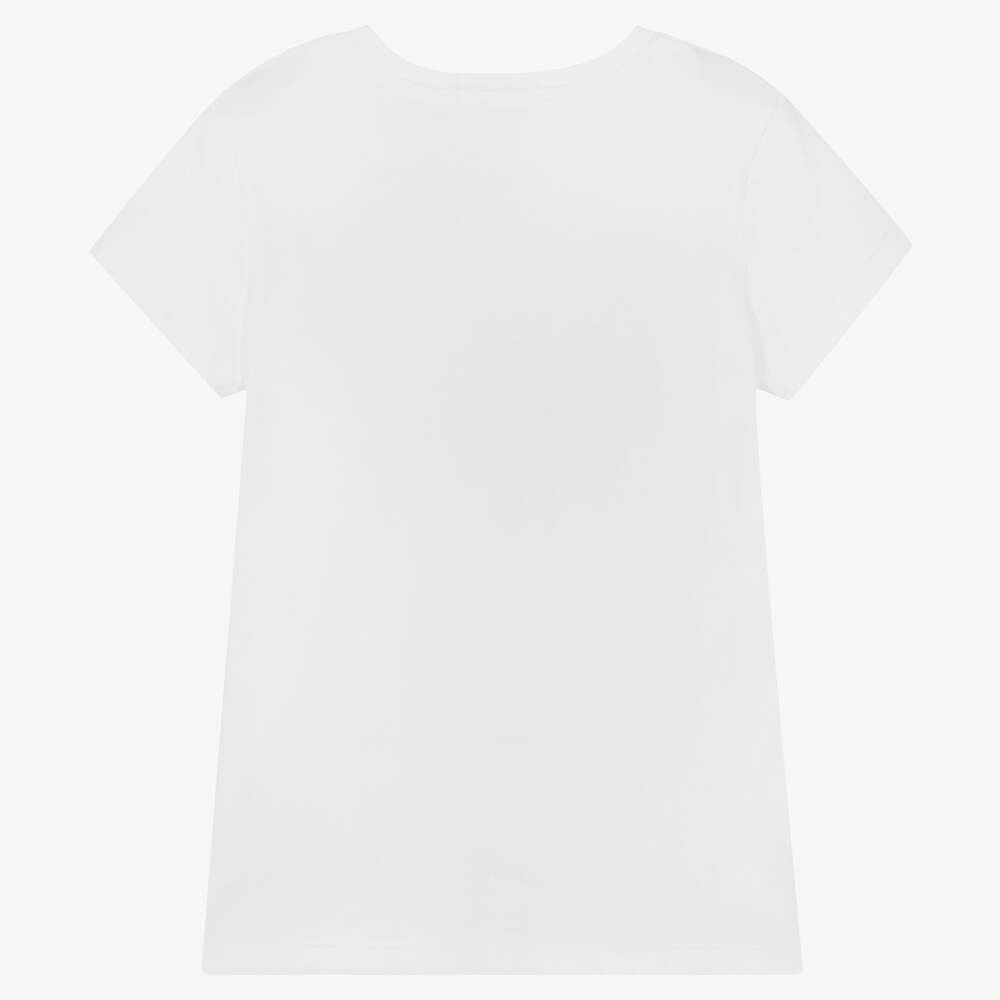 Calvin Klein-Teen Girls White Cotton T-Shirt | Childrensalon Outlet