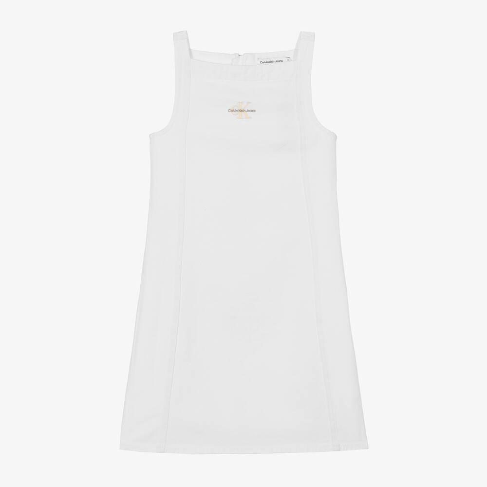 Calvin Klein-Teen Girls White Denim Dress | Childrensalon Outlet