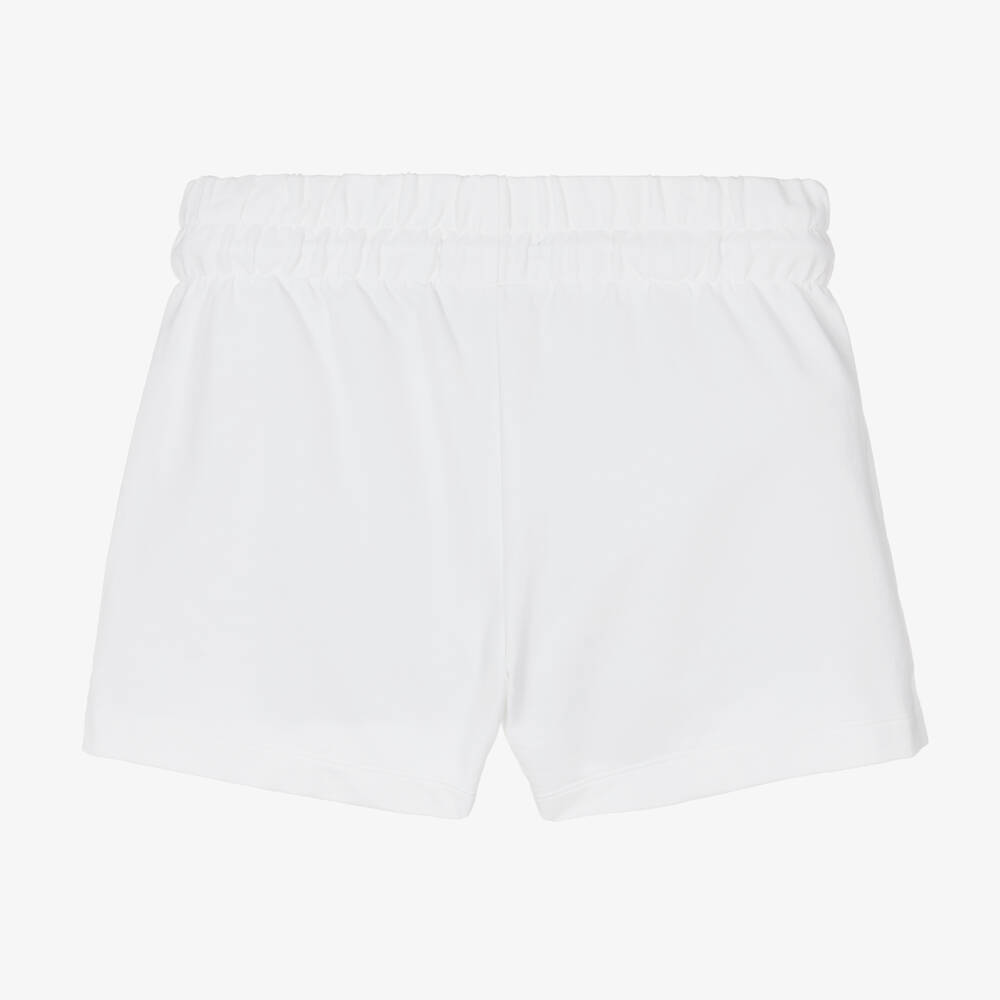 Calvin Klein Jeans-شورت تينز بناتي قطن جيرسي لون أبيض | Childrensalon Outlet