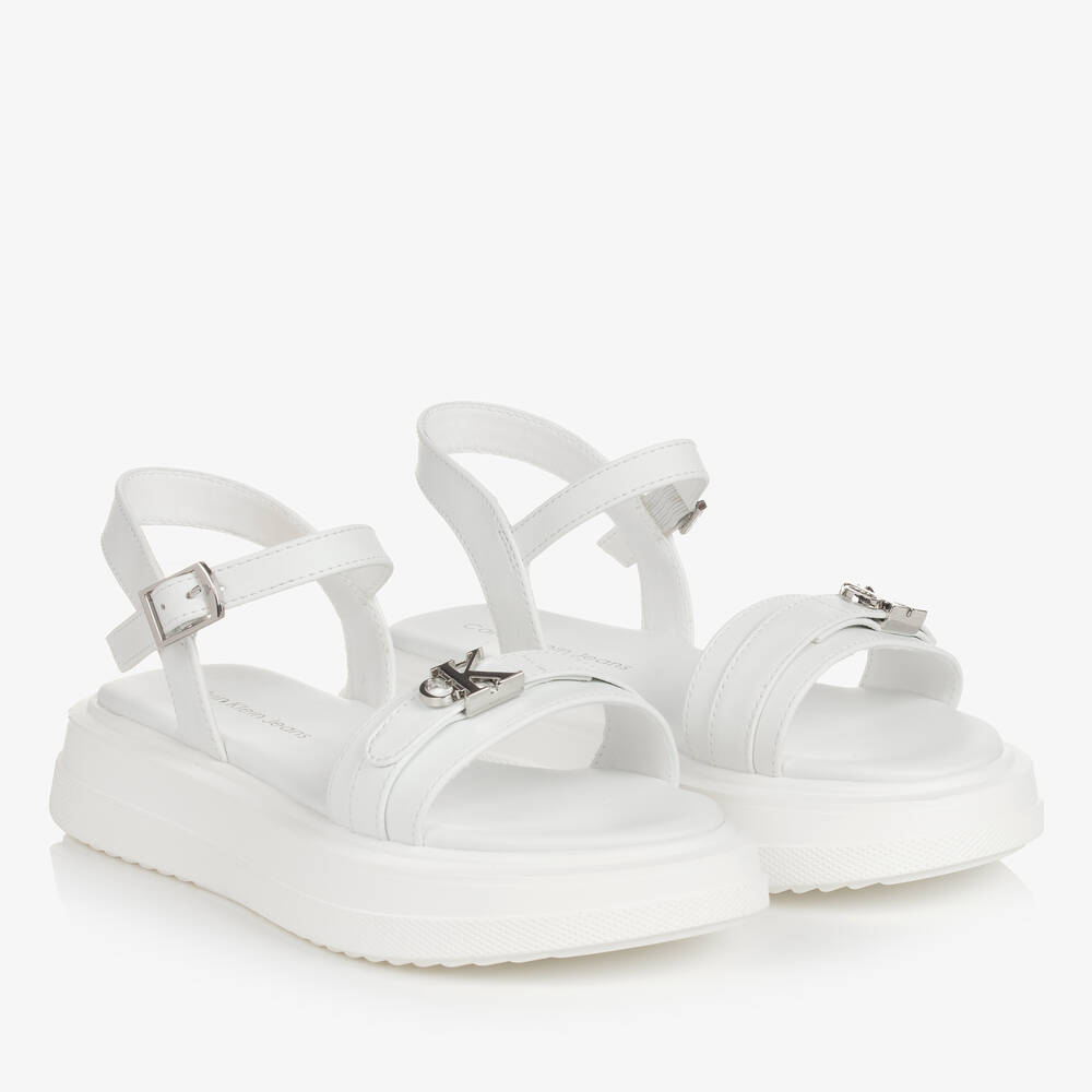 Calvin Klein-Teen Girls White Sandals | Childrensalon Outlet