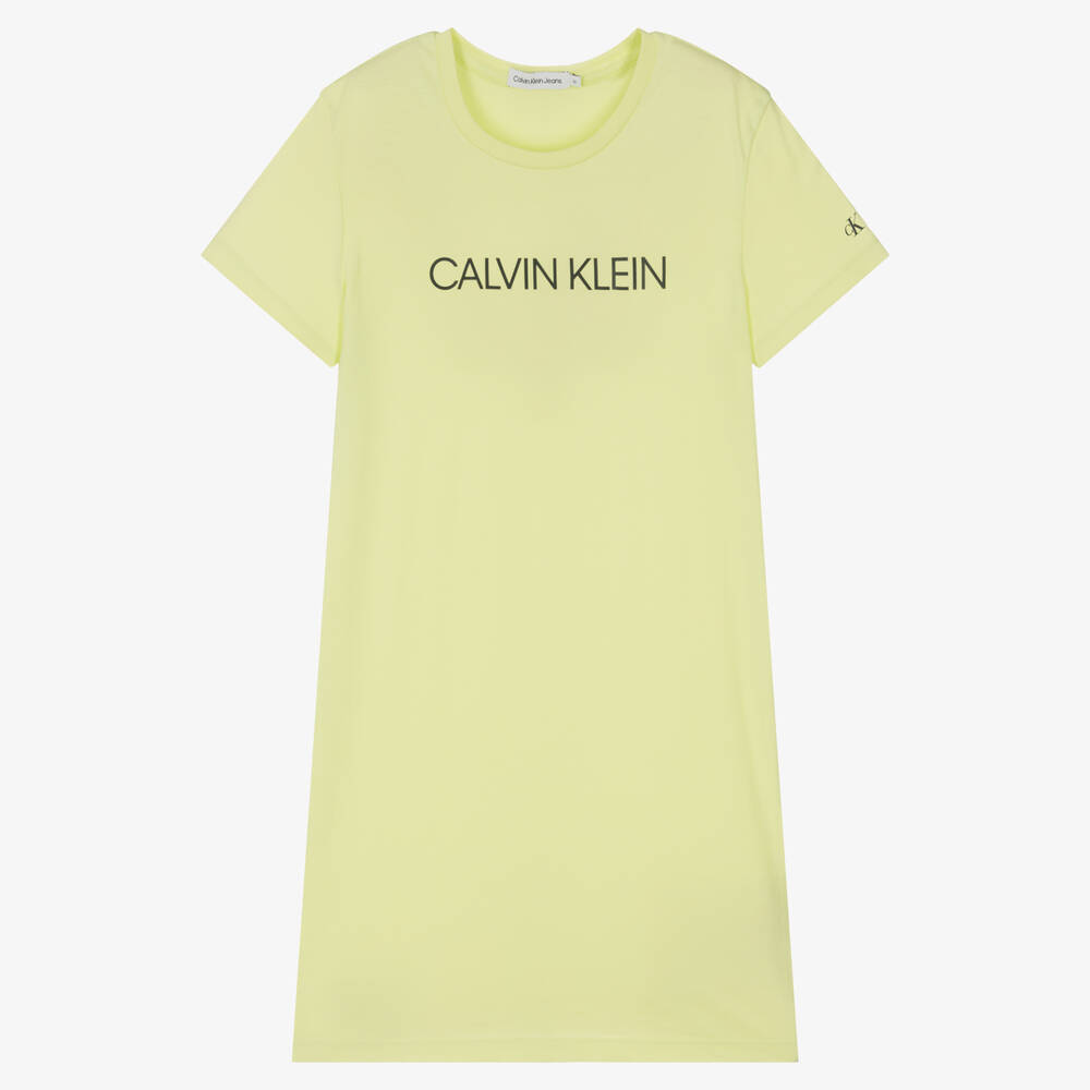 Calvin Klein Jeans - Teen Girls Yellow T-shirt Dress | Childrensalon