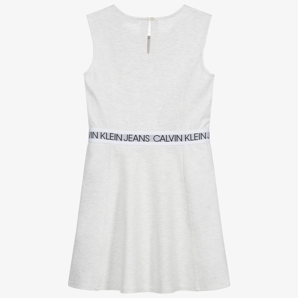 Calvin Klein Jeans-Teen Grey Logo Dress | Childrensalon Outlet
