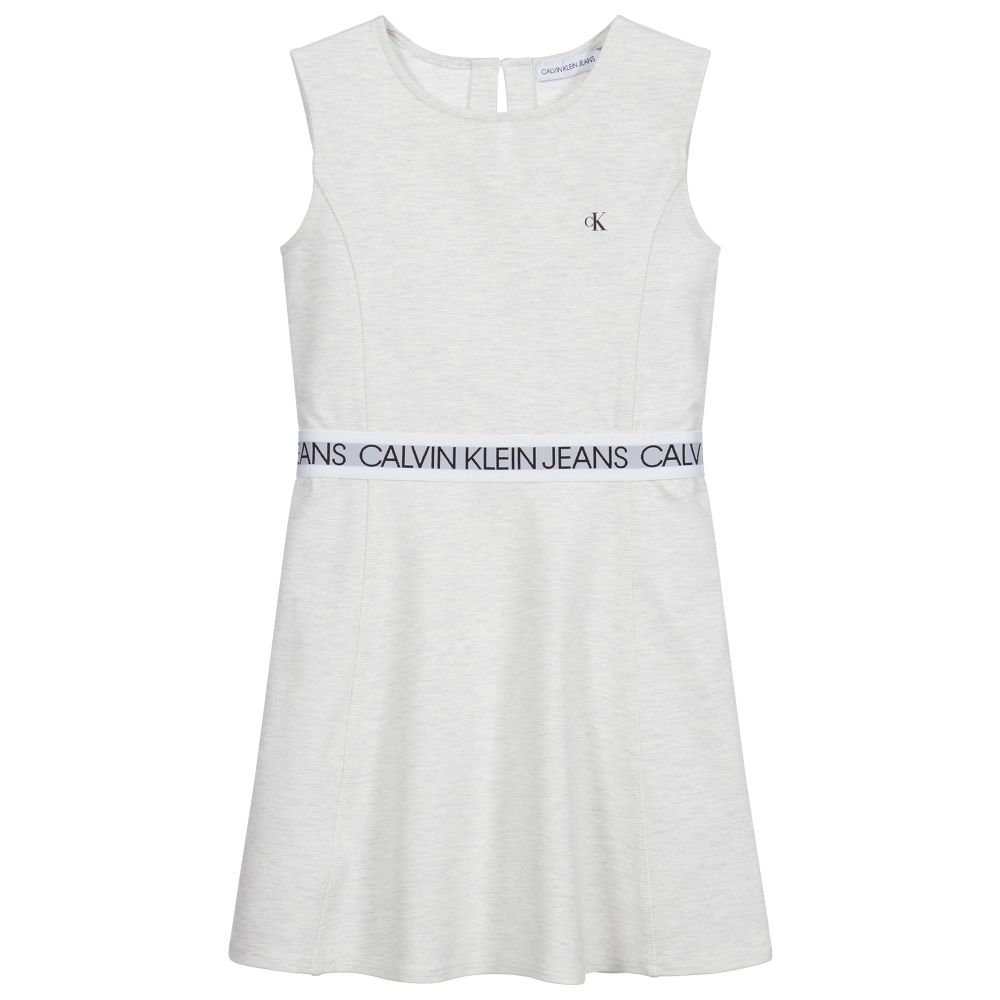 Calvin Klein Jeans-Teen Grey Logo Dress | Childrensalon Outlet