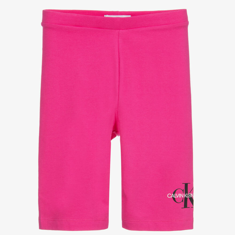 Calvin Klein Jeans - شورت تينز بناتي قطن عضوي لون زهري | Childrensalon