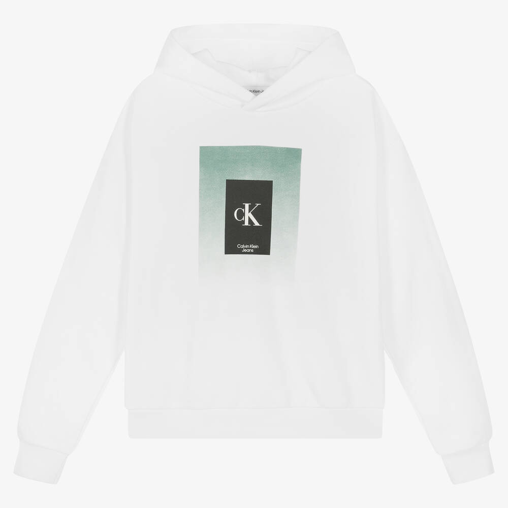 Calvin Klein Jeans - Sweat à capuche blanc Ado | Childrensalon