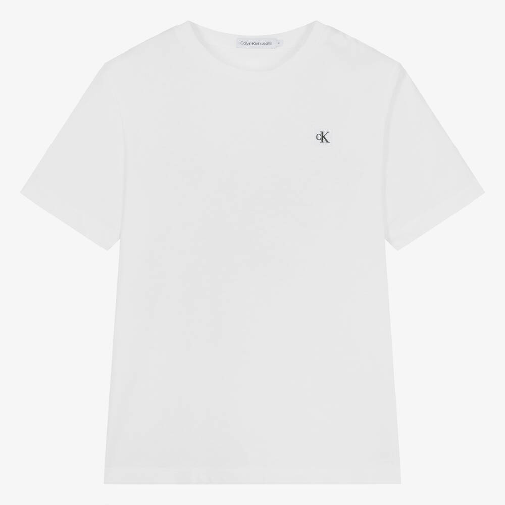 Calvin Klein Teen White Cotton T Shirt Childrensalon Outlet