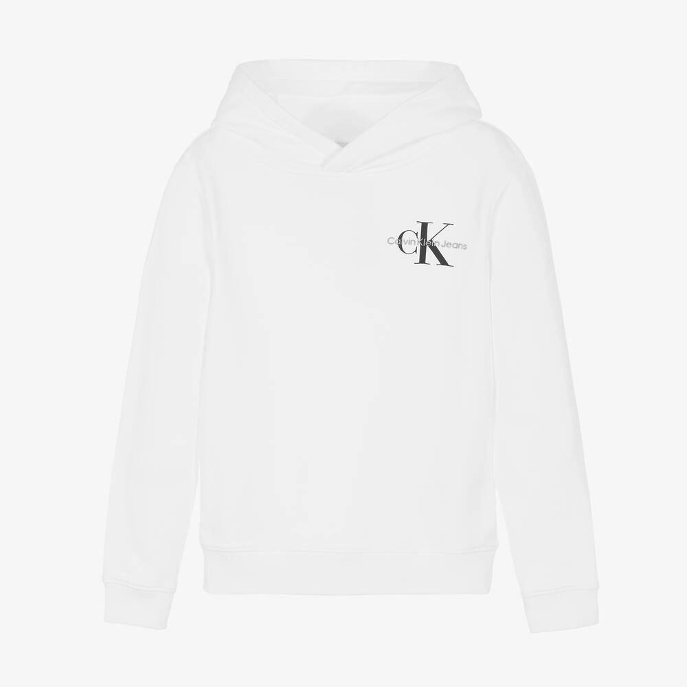 Calvin Klein Jeans - Teen White Logo Hoodie | Childrensalon